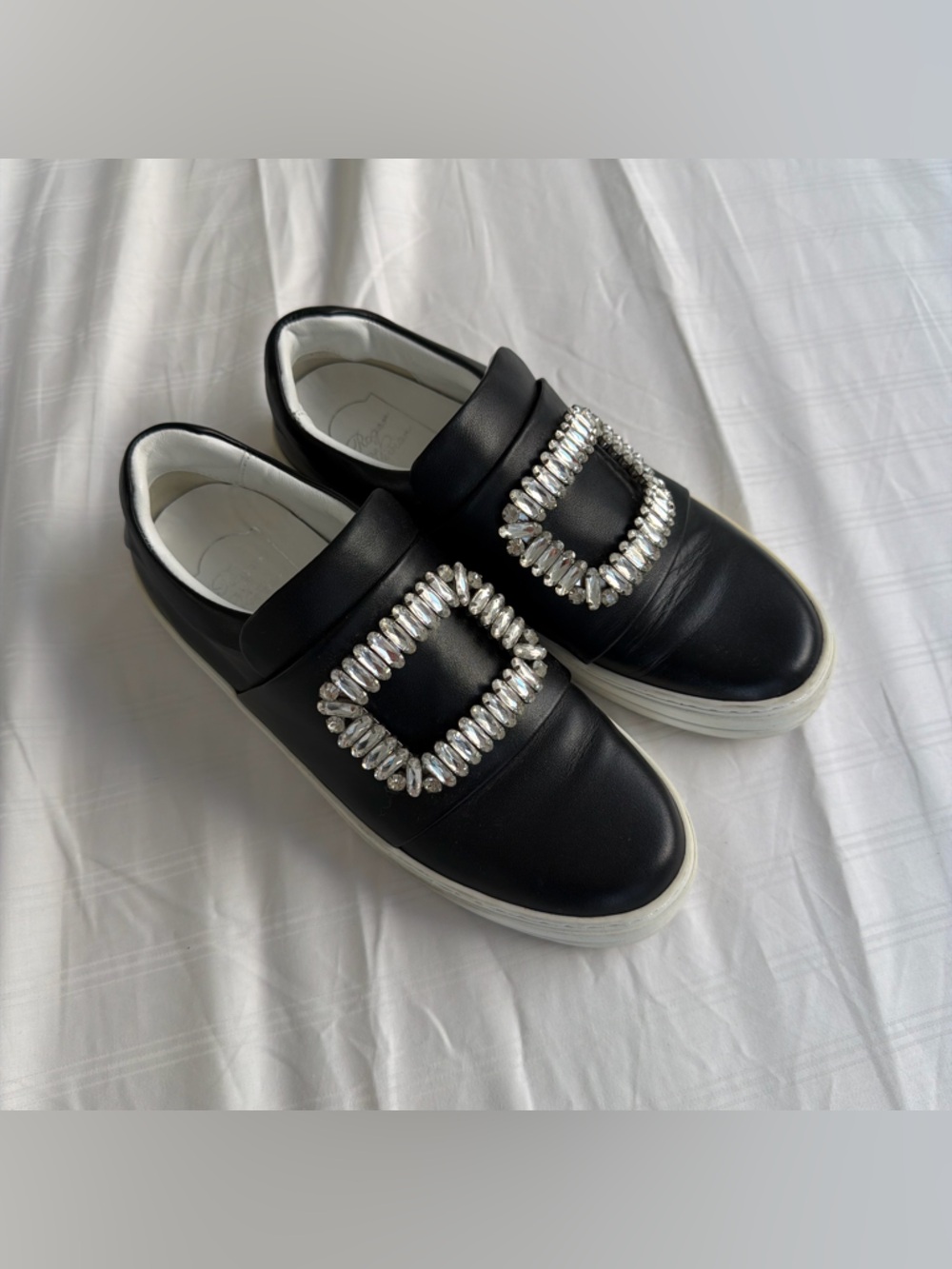 Roger Vivier Sneaky Viv slip-on sneakers, crafted in black leather - shoes